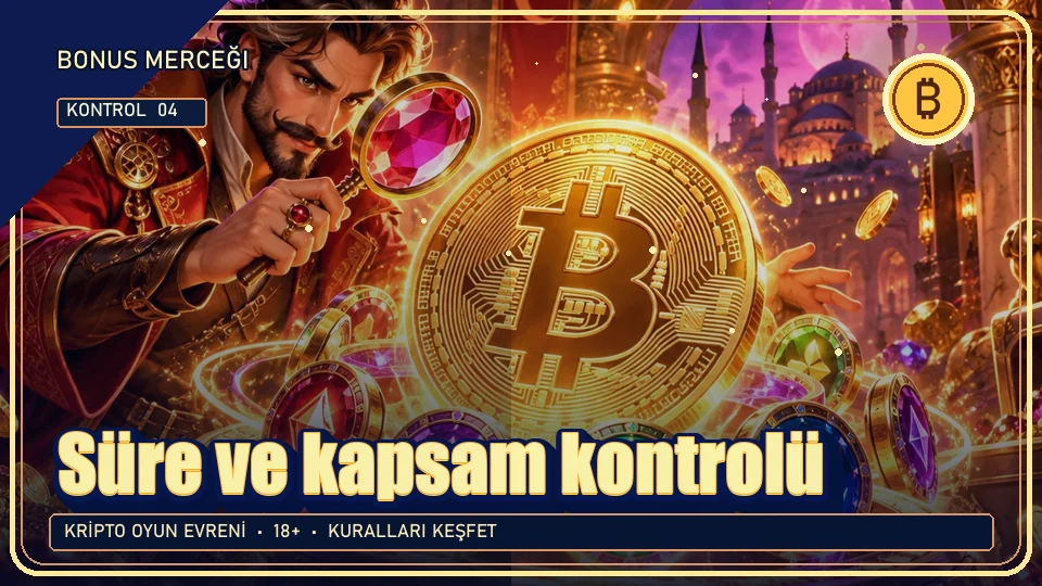 Süre ve kapsam için kripto temalı kontrol görseli
