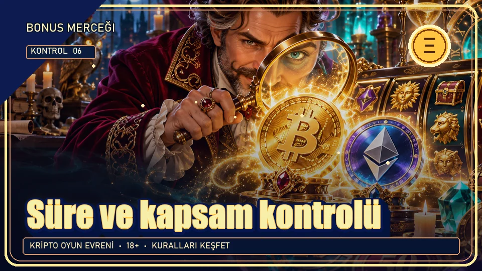 Süre ve kapsam için kripto temalı kontrol görseli