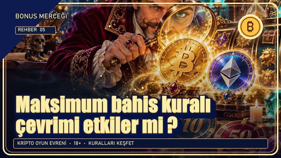 Maksimum bahis kuralı çevrimi etkiler mi? için kripto temalı oyun kapağı