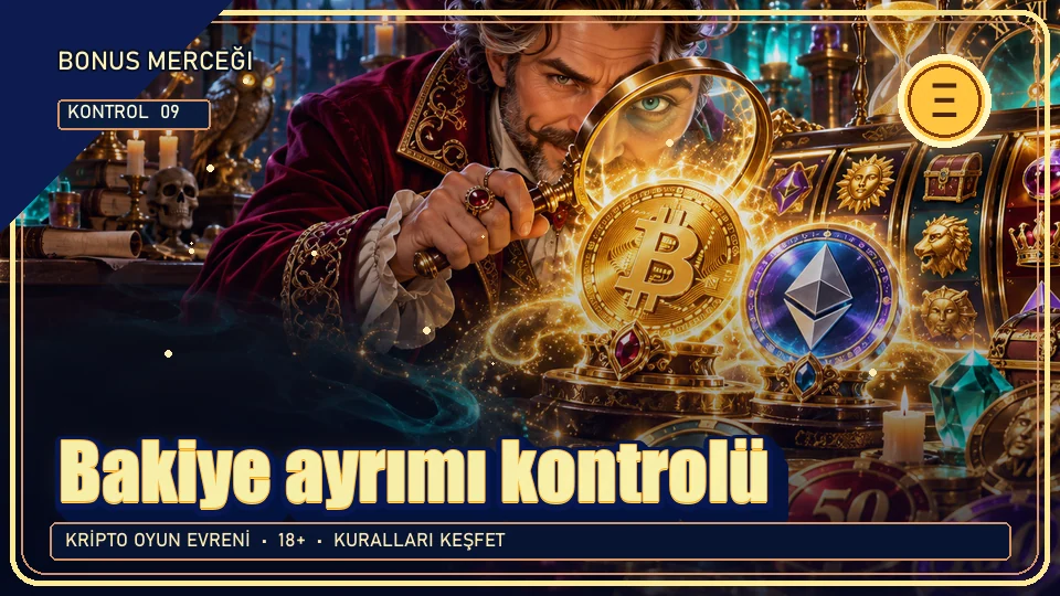 Bakiye ayrımı için kripto temalı kontrol görseli
