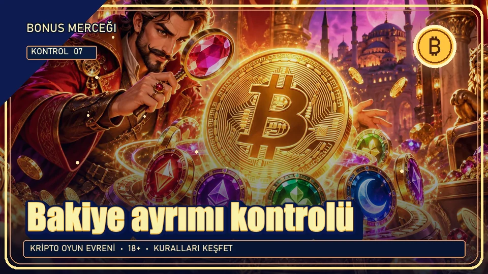 Bakiye ayrımı için kripto temalı kontrol görseli